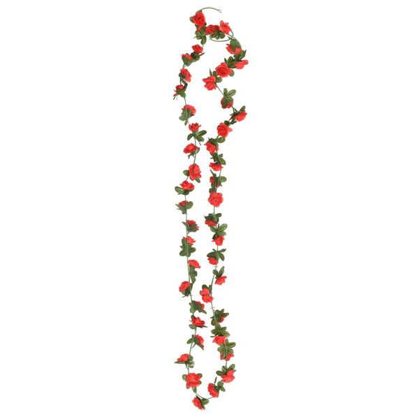 vidaXL Flower Garlands 6 pcs Red 240 cm