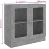 vidaXL Vitrine Cabinet Concrete Grey 82.5x30.5x80 cm Engineered Wood
