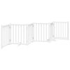 vidaXL Dog Gate with Door Foldable 6 Panels White 300 cm Solid Wood Fir