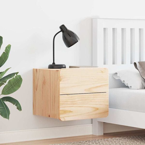 vidaXL Bedside Table with Drawer Brown 39 x 34 x 33 cm Solid pinewood