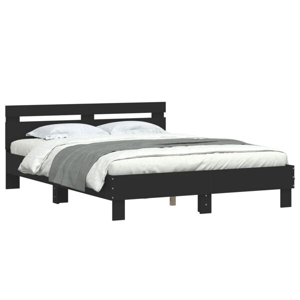 vidaXL Bed Frame without Mattress Black 140x190 cm