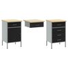 vidaXL Work Cabinet with Drawer with Lock 3 pcs Black 150 x 55 x 85 cm