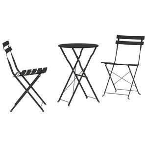 vidaXL Folding Bistro Set 3 pcs Anthracite Steel