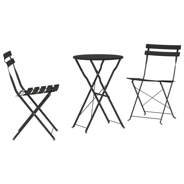 vidaXL Folding Bistro Set 3 pcs Anthracite Steel