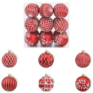 vidaXL Christmas Ball Set XL 18 pcs Red and White 8 cm Polystyrene