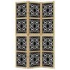 vidaXL Room Divider 3 Panels Brown and Black Solid Wood Paulownia