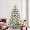 vidaXL Artificial Christmas Tree Green and White 210 cm PVC and Metal