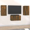 vidaXL 3 Piece TV Cabinet Set Smoked Oak Engineered Wood