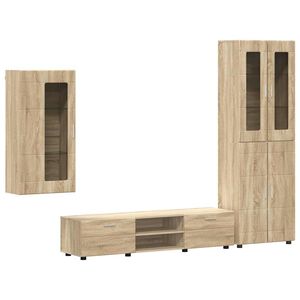 vidaXL TV Cabinet Set with Drawer FLORIN Sonoma Oak Engineered Wood