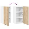 vidaXL Hanging Cabinet with Door Sonoma Oak and White 40 x 31 x 80 cm