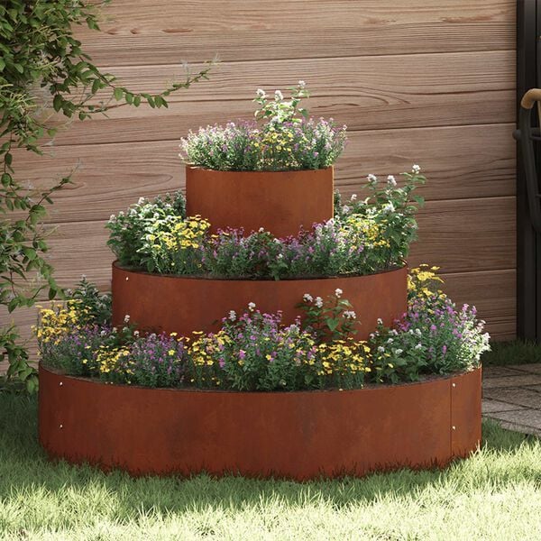 vidaXL Garden Planter Brown 90 x 90 x 20 cm Weathering Steel