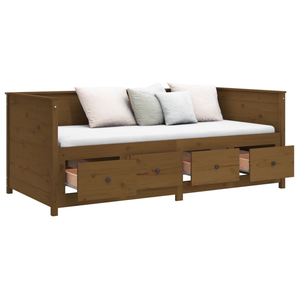 vidaXL Day Bed Honey Brown 75x190 cm Solid Wood Pine