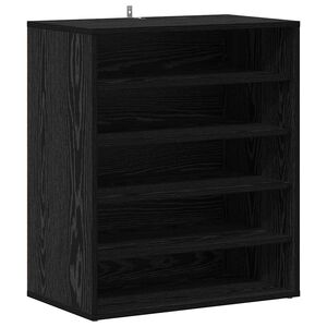 vidaXL Shoe Cabinet 60 x 35 x 70 cm Engineered Wood Black Oak