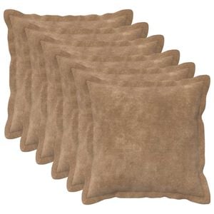 vidaXL Cushion Cover 6 pcs HOUTEN Taupe 30 x 30 cm Microfiber Fleece