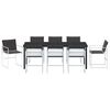 vidaXL Garden Dining Set 9 pcs White Powder-Coated Steel