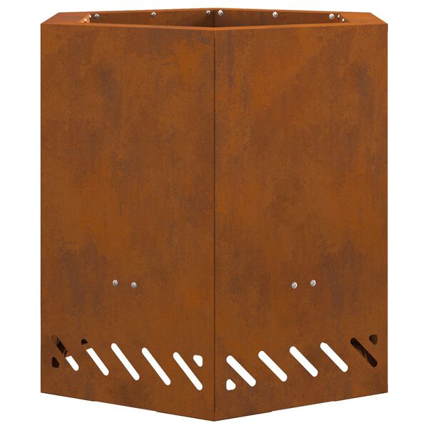 vidaXL Smokeless Fire Pit Brown 48 x 48 x 51 cm Steel