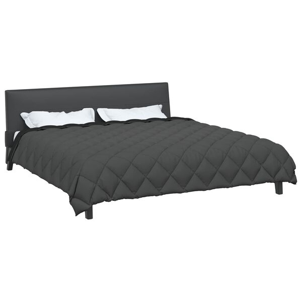 vidaXL Winter Duvet Black and Anthracite 200 x 200 cm Microfiber