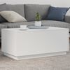 vidaXL Coffee Table with LED Lights White 90x50x40 cm