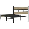 vidaXL Metal Bed Frame without Mattress Sonoma Oak 100x200 cm