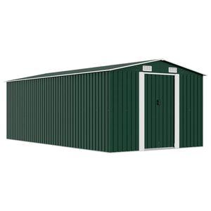 vidaXL Garden Shed 257x489x181 cm Metal Green