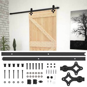 vidaXL Sliding Door 80 x 210 cm Solid Pine Wood Natural and Black