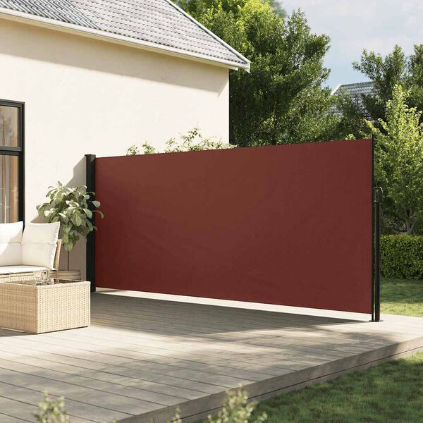 vidaXL Retractable Side Awning Brown 160x300 cm