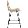 vidaXL Bar Chair 2 pcs Natural 44.5 x 54.5 x 97.5 cm Rattan and Iron