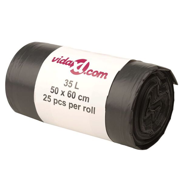vidaXL Bin Bags 250 pcs Black 35 L