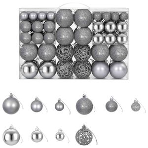 vidaXL Christmas Baubles 100 pcs Grey 3 / 4 / 6 cm