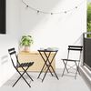 vidaXL Folding Bistro Set 3 pcs Anthracite Steel
