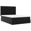 vidaXL Ottoman Bed with Mattresses Black 140x200cm Velvet