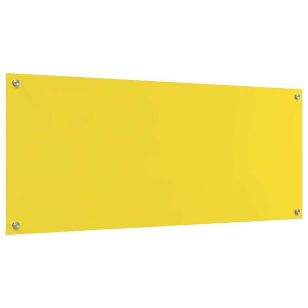 vidaXL Kitchen Backsplash Yellow 120 x 50 x 0.6 cm Tempered Glass