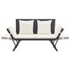 vidaXL Garden Bench with Cushions Black 176 cm Poly Rattan