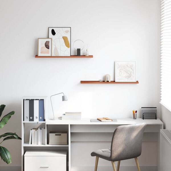 vidaXL Wall Shelf with Shelf 2 pcs Red 80 x 9 x 3 cm Engineered Wood