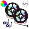 vidaXL LED Strip 4 pcs Black and Transparent 55 x 0.8 x 0.3 cm