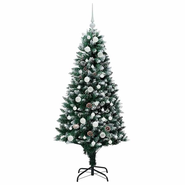 vidaXL Artificial Christmas Tree with 150 LEDs with Stand Green 150 cm