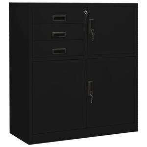 vidaXL Office Cabinet Black 90x40x102 cm Steel