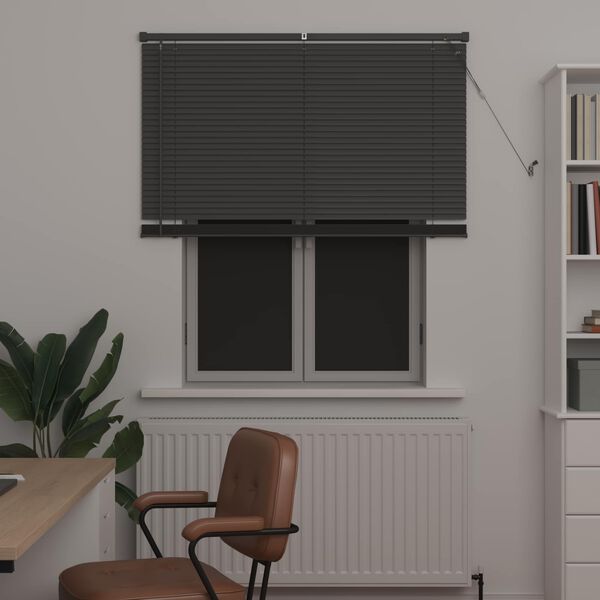 vidaXL Venetian Blind Manual Adjustable Silver Grey 150 x 120 cm PVC