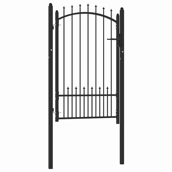 vidaXL Fence Gate with Spikes Black 100 x 150 cm Powder-coated steel