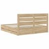 vidaXL Bed Frame with Drawer Sonoma Oak 180 x 200 cm Engineer Wood