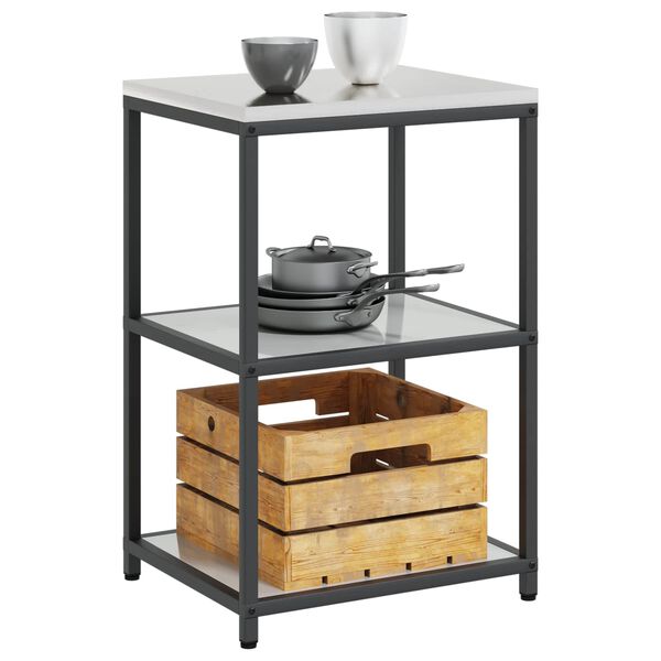 vidaXL Kitchen Storage with Shelf Silver 60 x 50 x 92 cm Steel