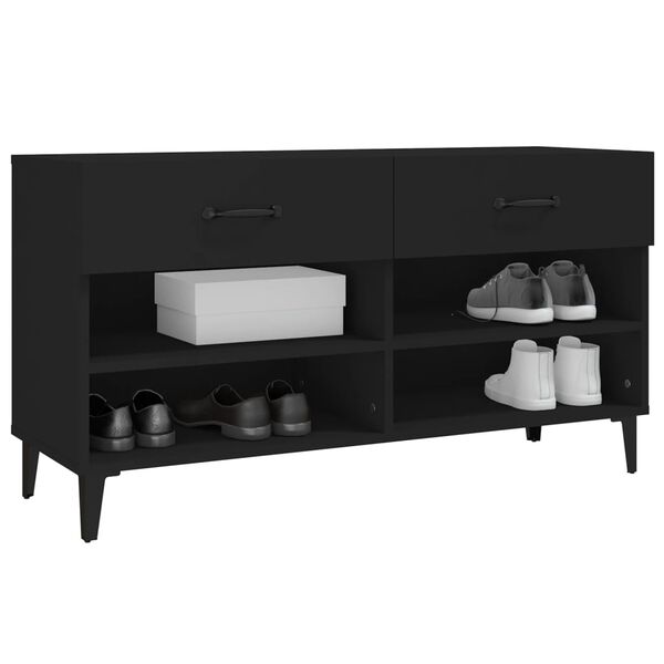 vidaXL Shoe Cabinet Black 102x35x55 cm Engineered Wood