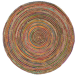vidaXL Area Rug Multicolour &Oslash; 90 cm Jute
