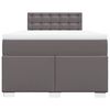 vidaXL Box Spring Bed with Mattress Grey 120x200 cm Faux Leather