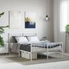 vidaXL Metal Bed Frame without Mattress with Footboard White 140x200cm