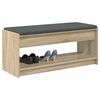 vidaXL Hall Bench with Cushion with Shelf Sonoma Oak 103 x 38 x 45 cm
