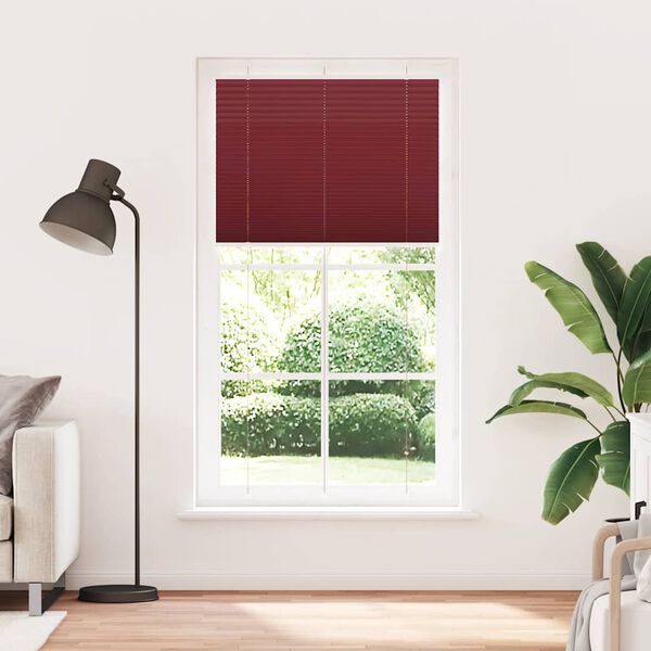 vidaXL Pleated Blind Bordeaux Red 105x200 cm Fabric Width 104.4 cm Polyester
