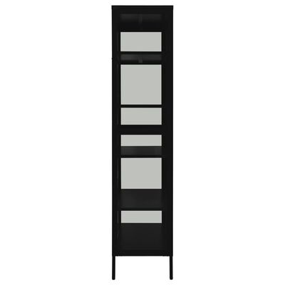 vidaXL Display Cabinet Black 90x40x180 cm Steel and Tempered Glass