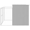 vidaXL Dog House with Run Light Grey 214x253x181 cm Galvanised Steel