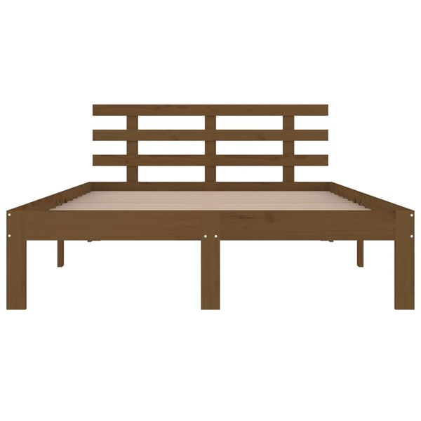 vidaXL Bed Frame without Mattress Honey Brown Solid Wood 150x200 cm King Size
